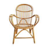 Fauteuil en rotin vintage