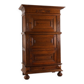 17th Century Belgian Renaissance Oak Cabinet with Concealed Lock