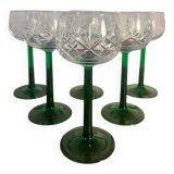 Verre à pied bas Rhin vin verre ciselé DLG baccarat