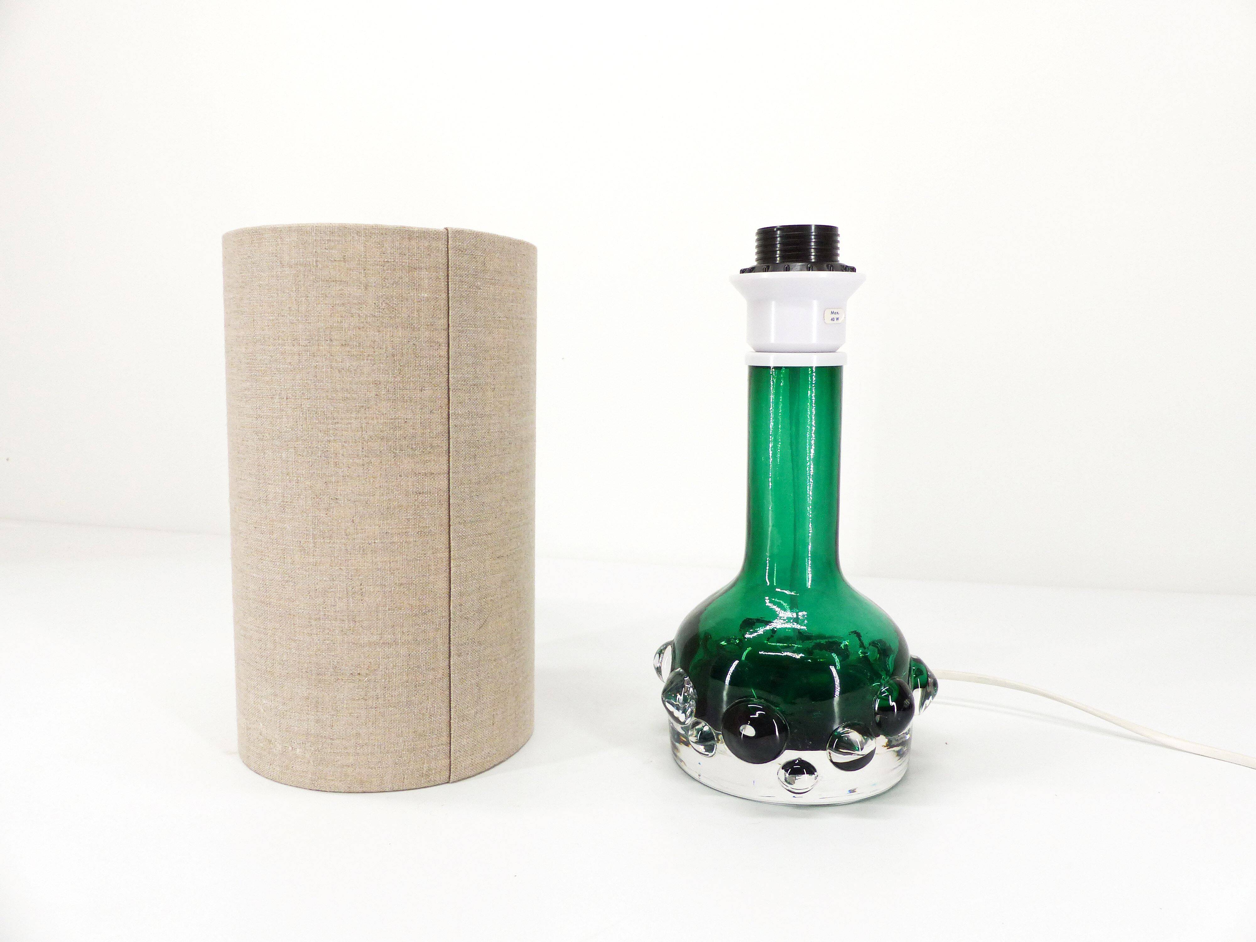 Lampe scandinave brutaliste Kosta en verre Hans-Owe Sandeberg Suède 1960