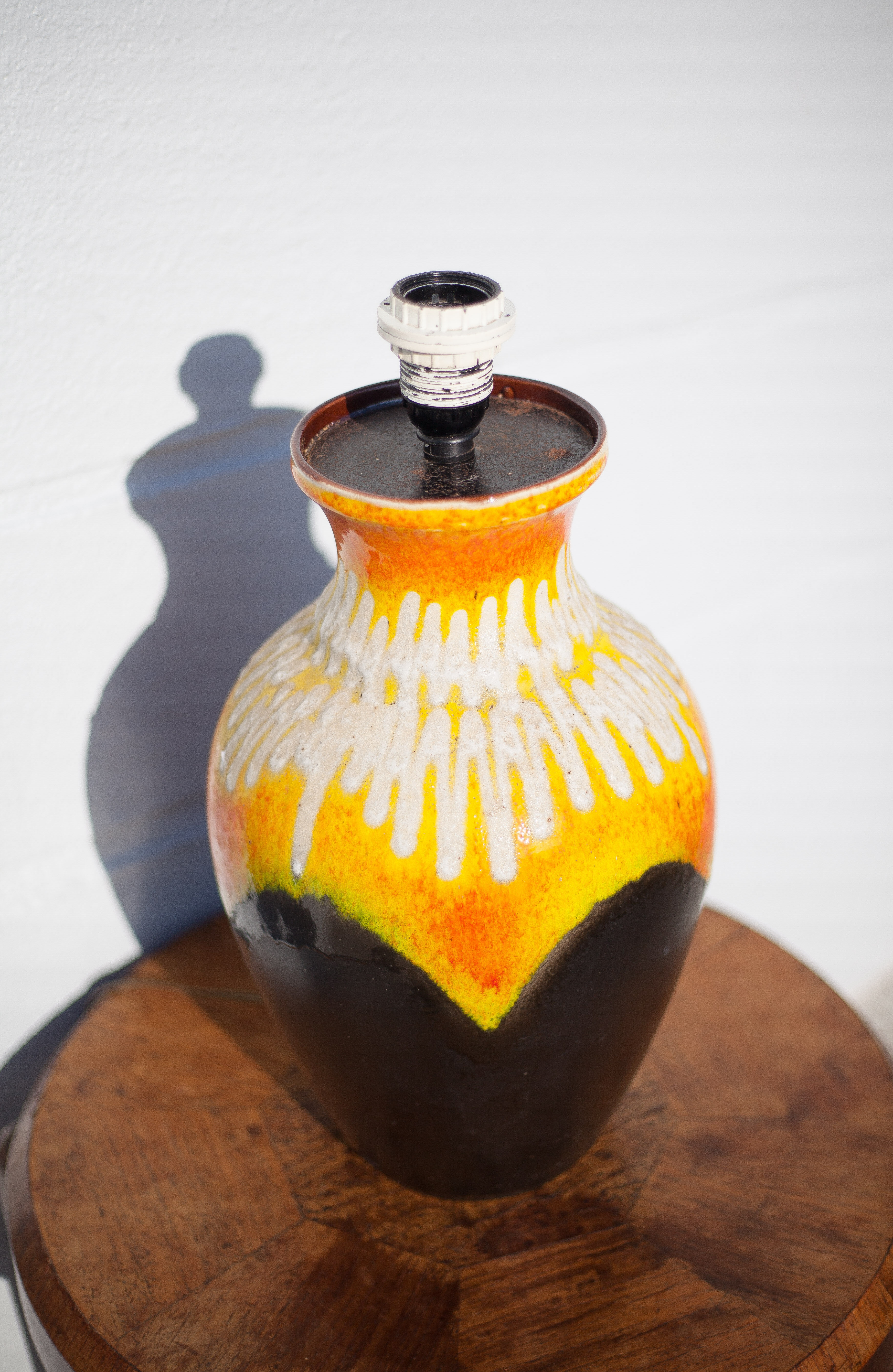 Vintage lamp stand, west Germany bay 6640 ceramic lamp foot, lamp base, pottery