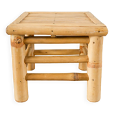 Small rattan and bamboo stool 1970