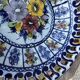 Openwork ceramic dish, hand-painted, Alcobach, Portugal, 35 cm diameter