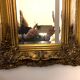 Mirror trumeau decorated with dogs hunting scene 80cm