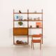 Poul Cadovius wall unit with a bureau and a desk shelf for Cado, 1960s