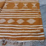 Moroccan Berber yellow kilim carpet made entirely by hand in pure wool