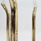 Italian cut glass and brass side table, 1970s