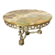 Vintage onyx coffee table with brass frame.