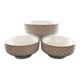 Set of 3 white slip bowls