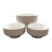 Set of 3 white slip bowls