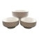 Set of 3 white slip bowls
