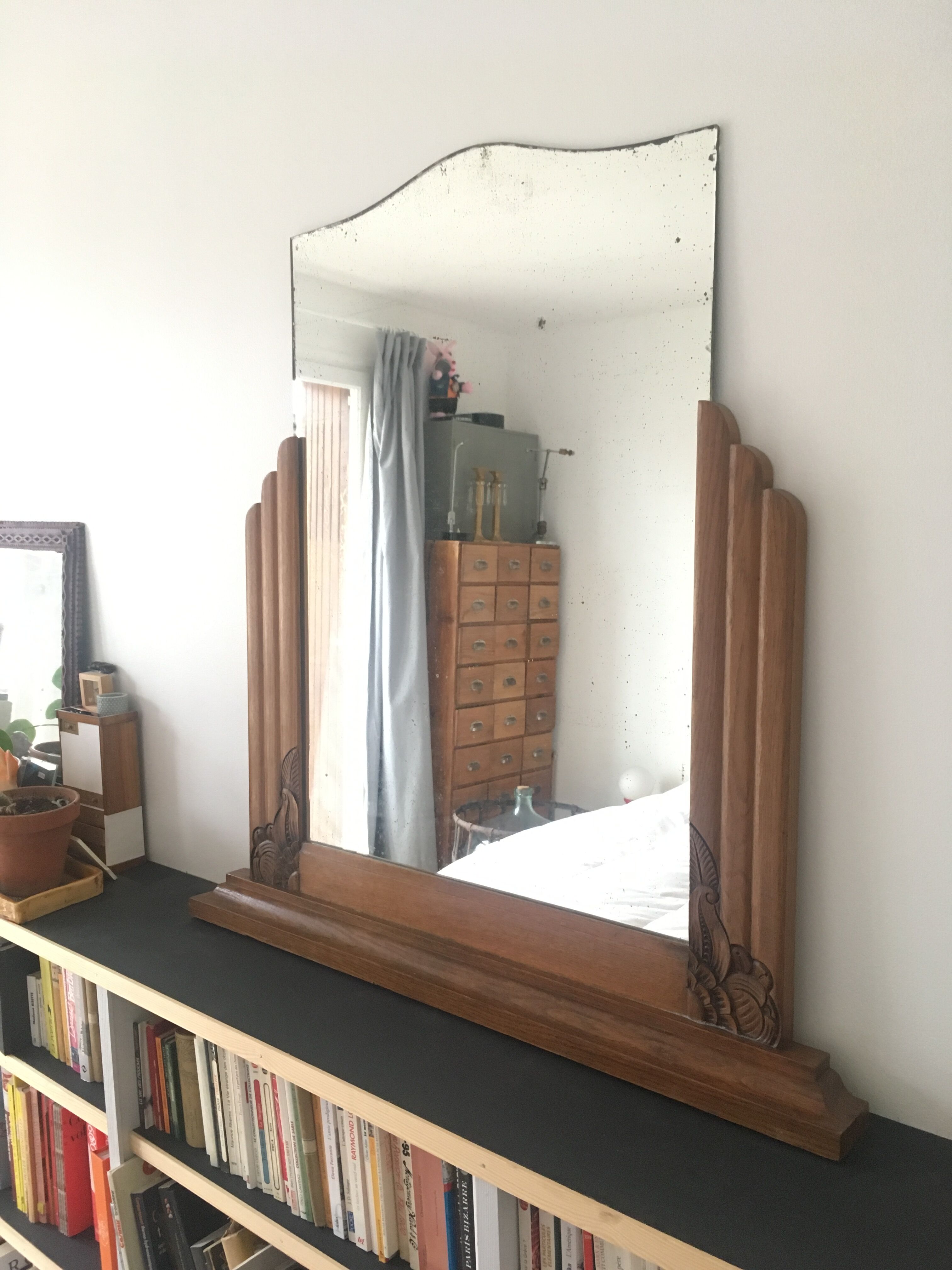 Large art deco mirror 90x92cm