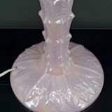 Palm tree lamp in pearly pink ceramic, Italy, circa 1960