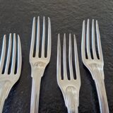 François Dominique Naudin (1805-1840) - Series of 4 table forks - In sterling silver