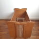 Wooden bed and vintage rattan