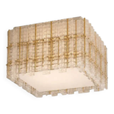 Modern Italian square ceiling light "tropical" in Murano glass by Simoeng