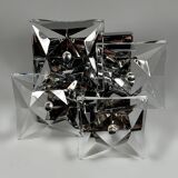 1960s 1970s Wall Sconce by Kinkeldey Lighting Germany in Glass & Chrome