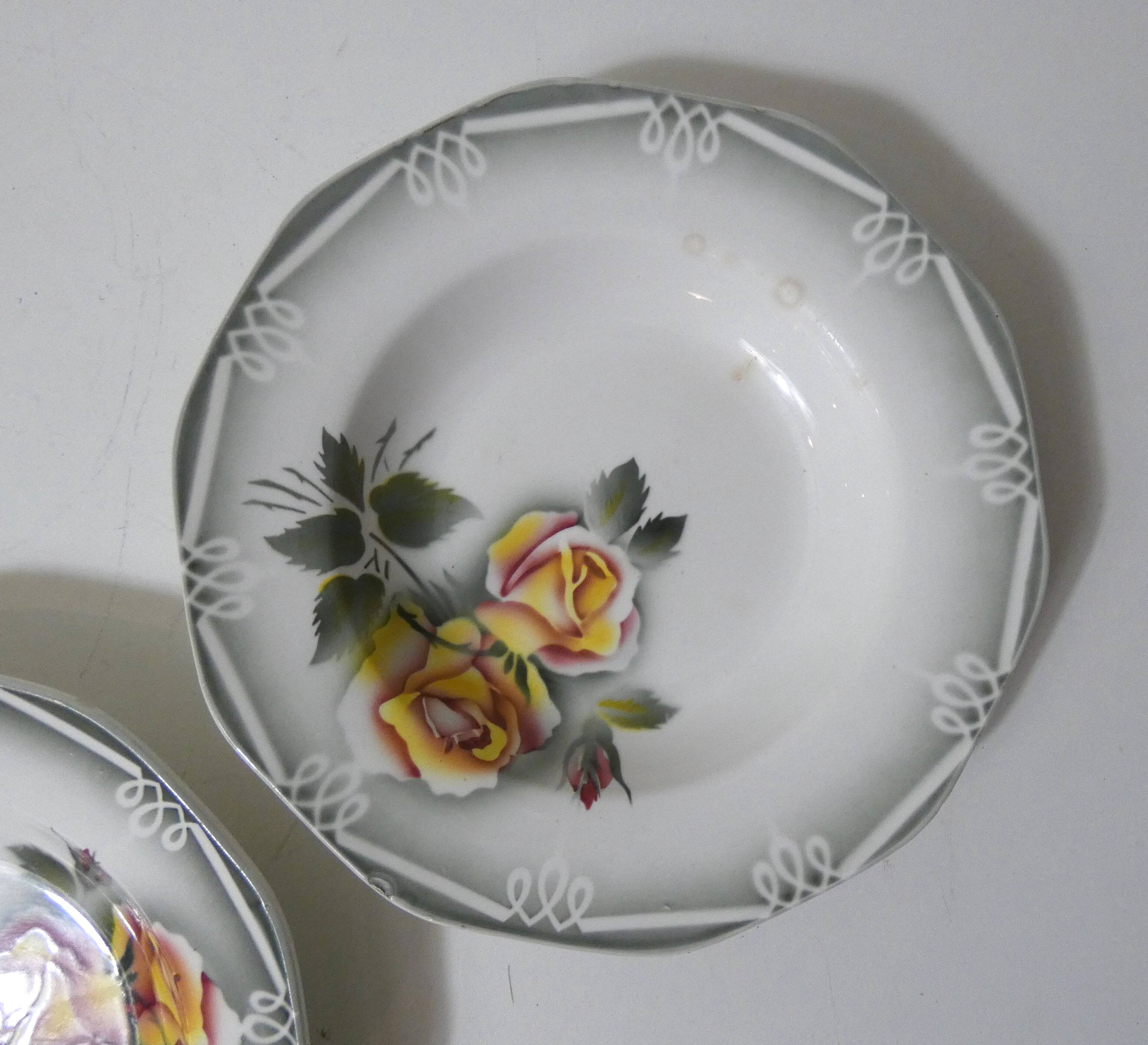 Digoin sarreguemines 7 deep plates odile