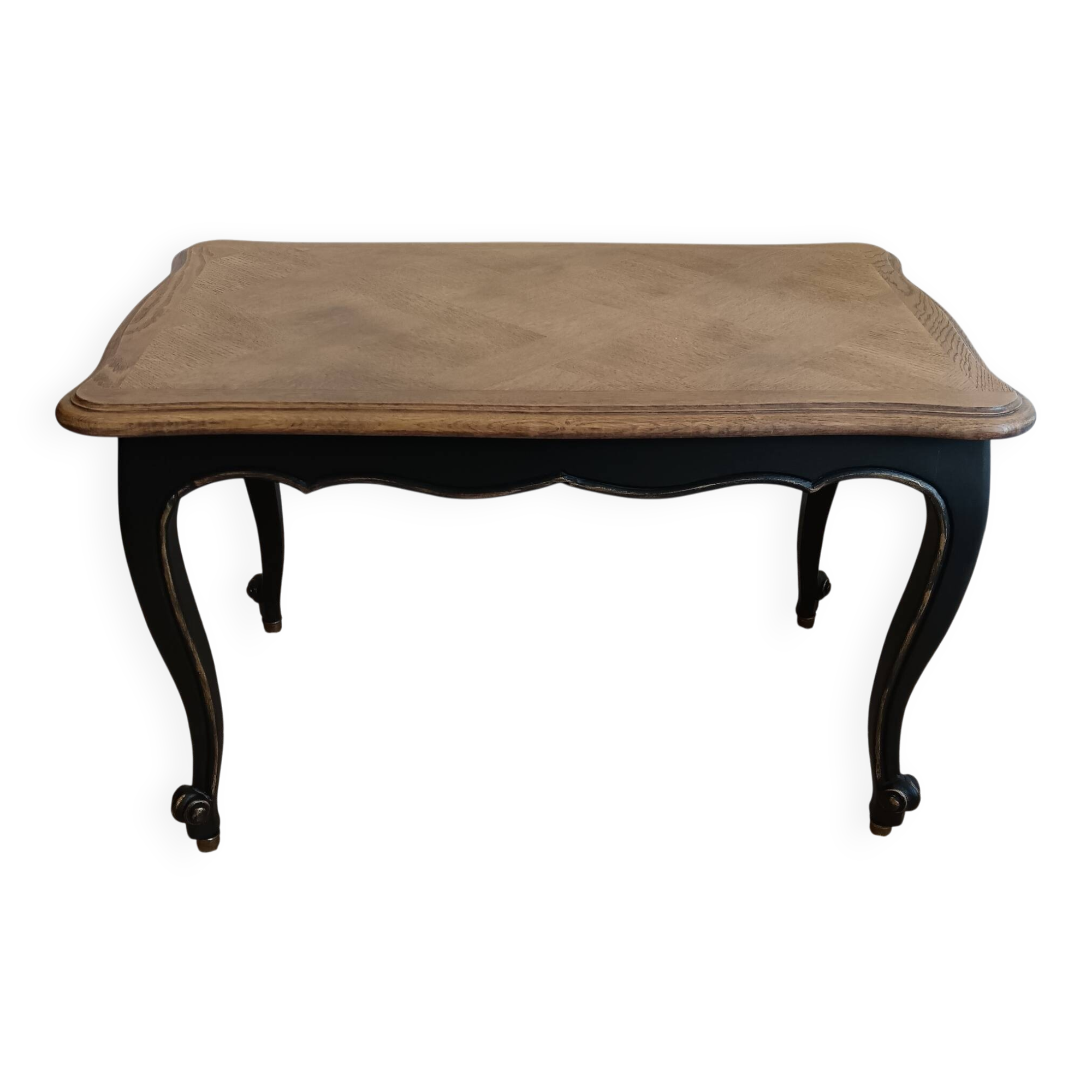 Table de salon noire et bois style Louis XV