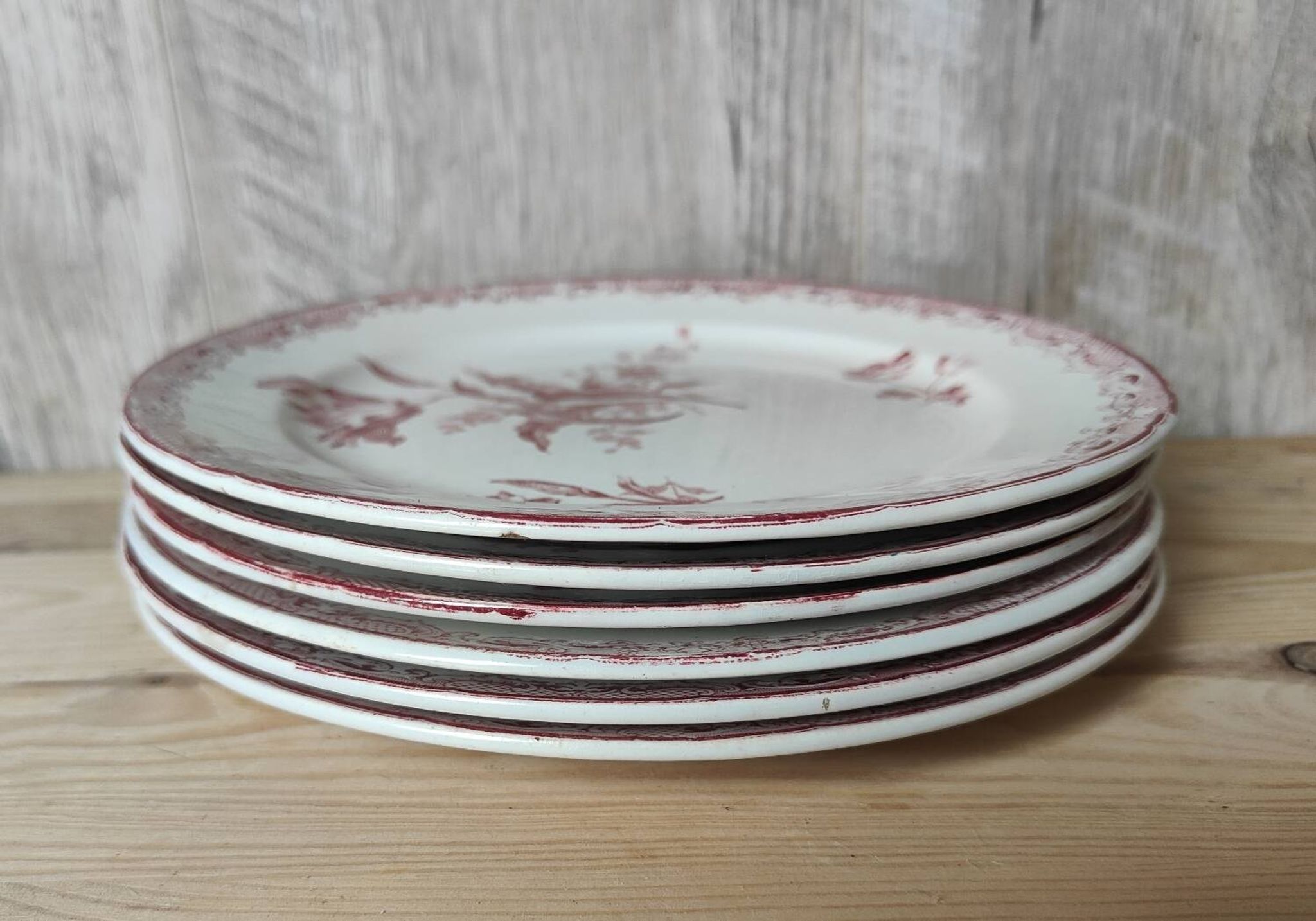6 assiettes à dessert modèle Fontanges par Sarreguemines