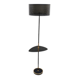 Lampadaire à tablette vintage 1950-60 style Arlus / lunel