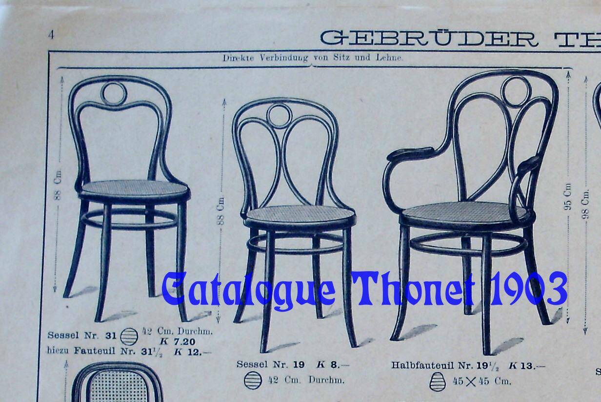2 Thonet No. 19 chairs with new "oak-style" caning.