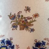 Faience dish of rouen -flower basket - ø 38 cm