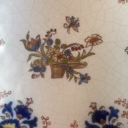 Faience dish of rouen -flower basket - ø 38 cm