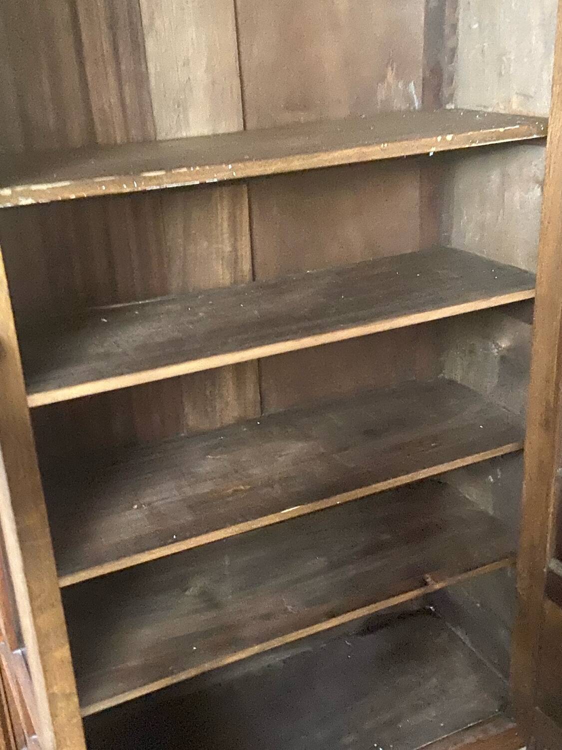 Small Art Deco period oak cabinet with glass front