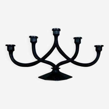 Brutalist wrought iron candlestick