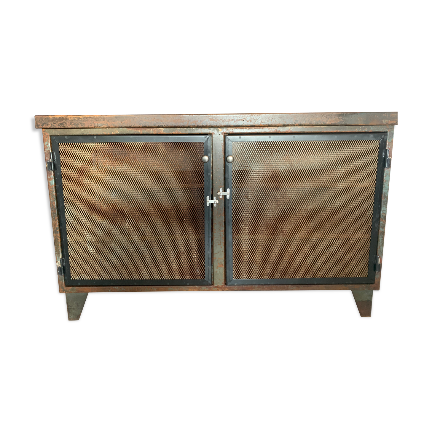 Old steel workshop cabinet