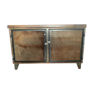 Old steel workshop cabinet