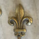 Pair of antique gilt bronze lily flower wall brackets.