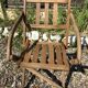Old folding armchair wooden sitting vintage