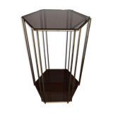 Harness octagonal brass rods and smoked glass circa 1960/1970