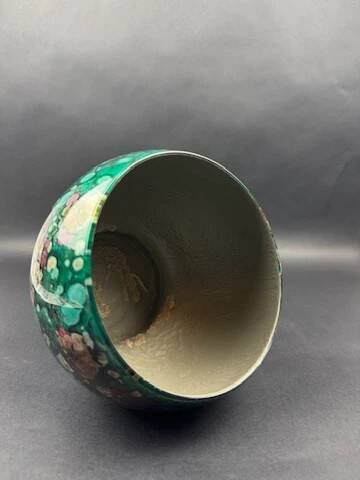 Art Deco ceramic flowerpot with flamed glaze – 1920s-30s