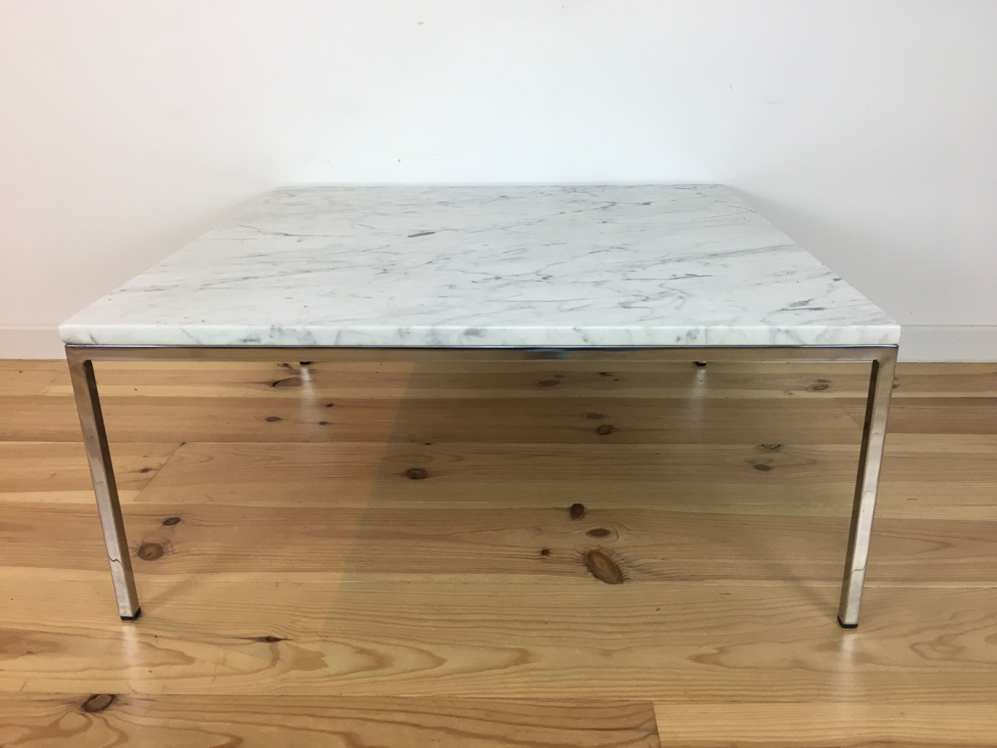 White marble and chrome coffee table, 60s design