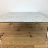 White marble and chrome coffee table, 60s design
