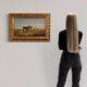 19th century Italian signed bucolic landscape painting