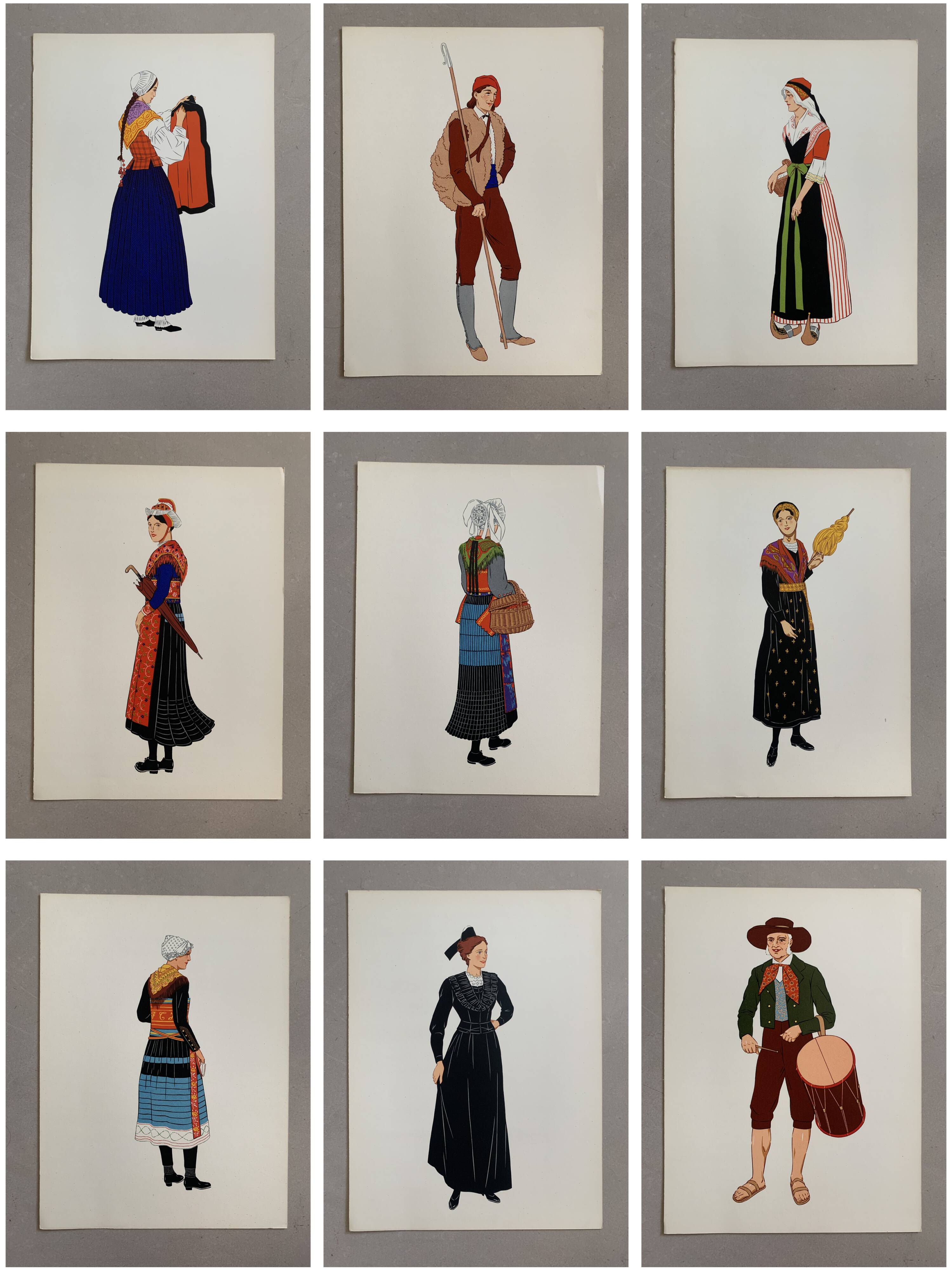 Lithographie costumes nationaux - Champagne
