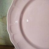 6 flat plates in pink earthenware by Salins