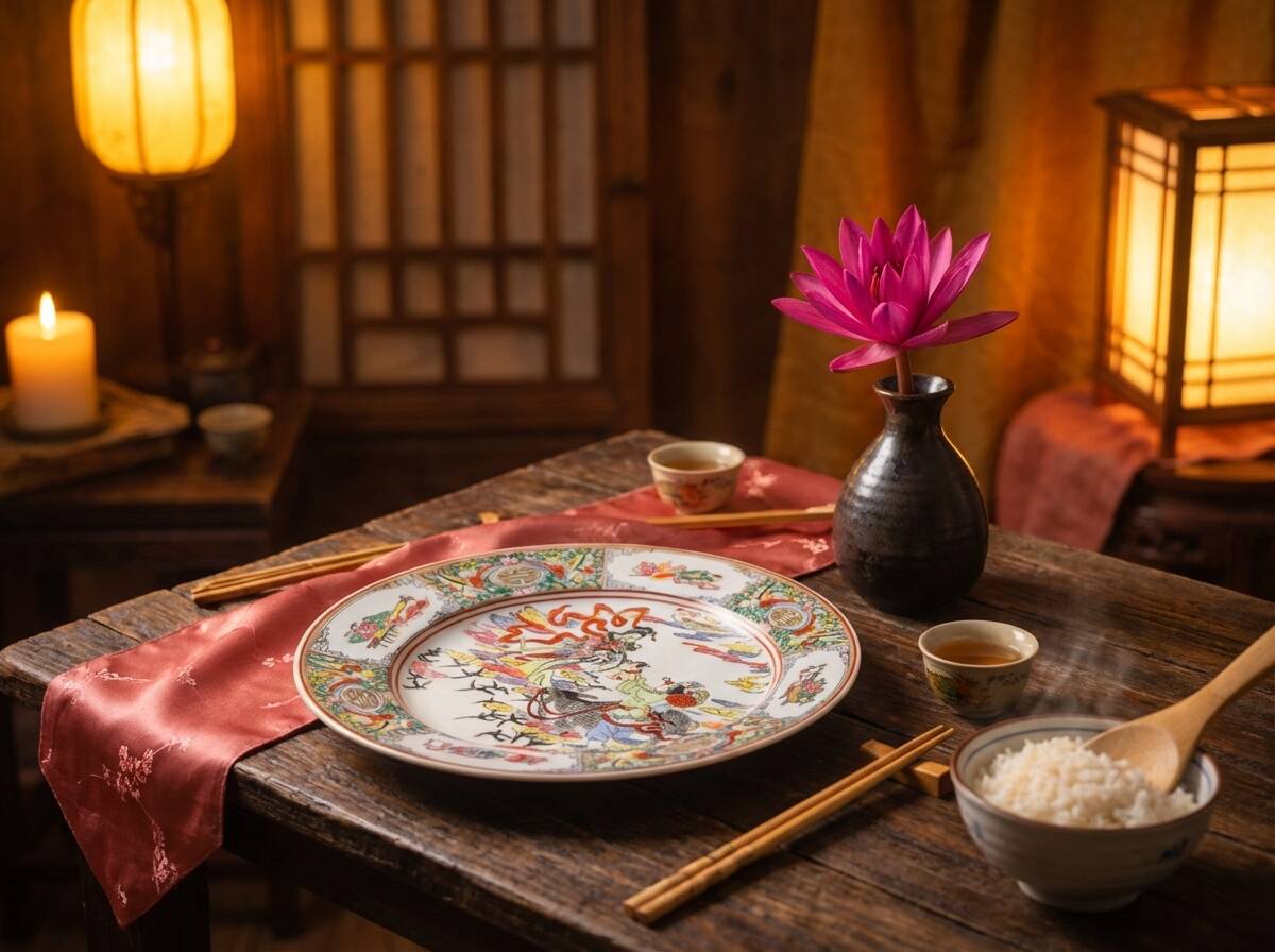 Large decorative plate Gien – French earthenware – multicoloured flowers – Ø 30