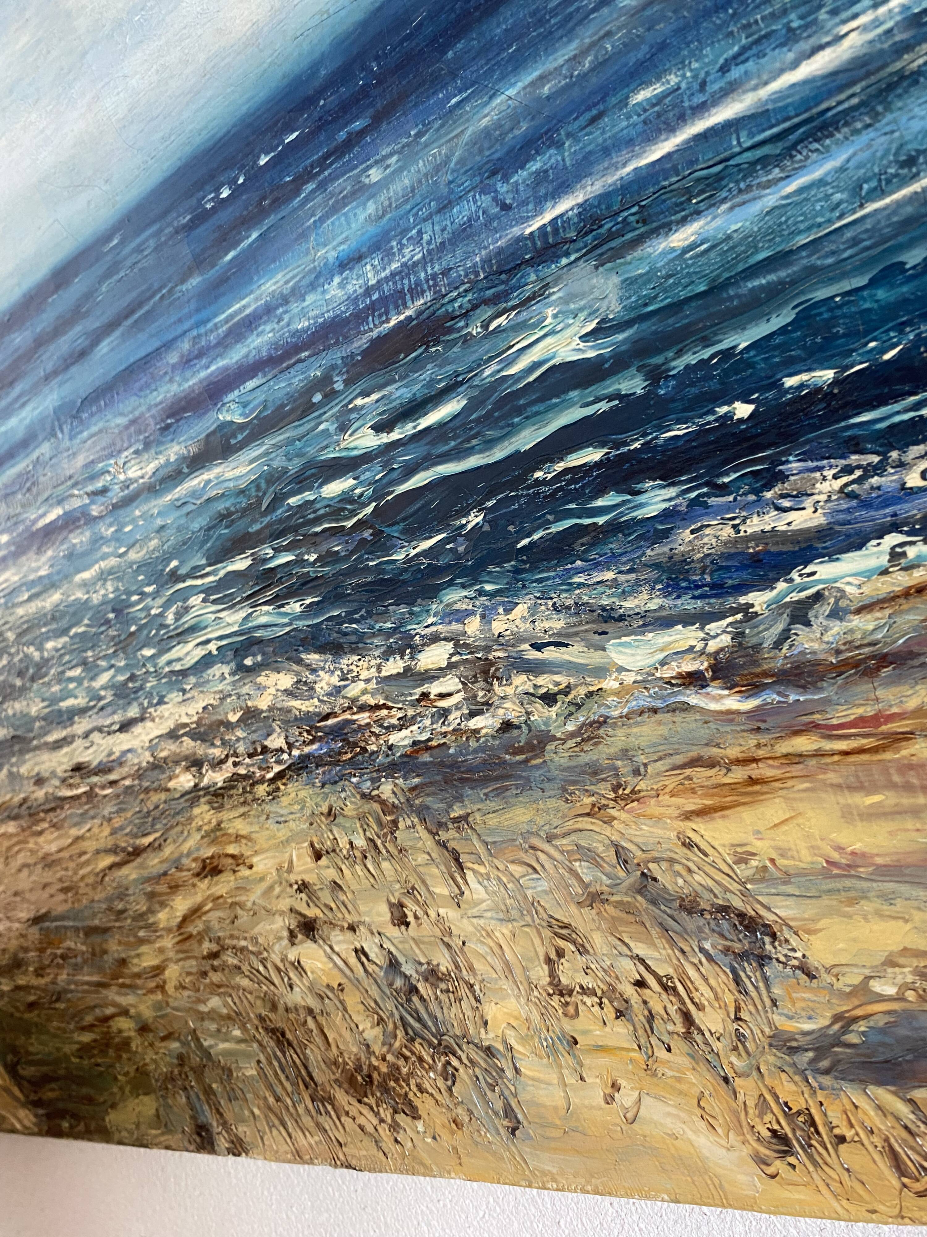 Tableau Huile sur toile plage de Sète  années 80