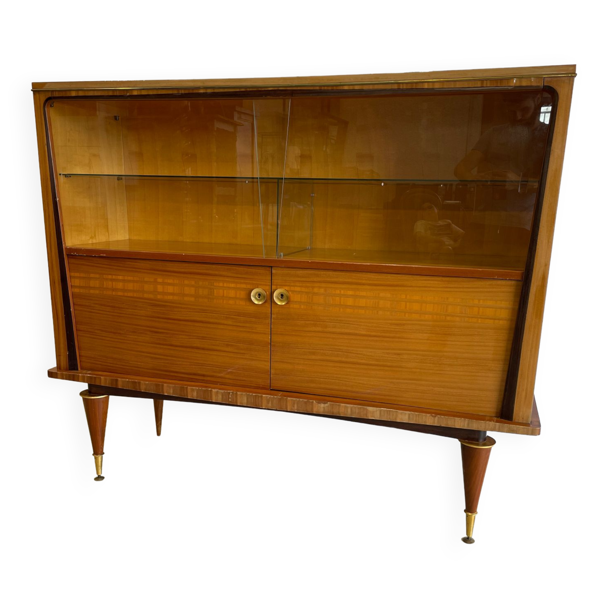 Showcase cabinet vintage wooden storage