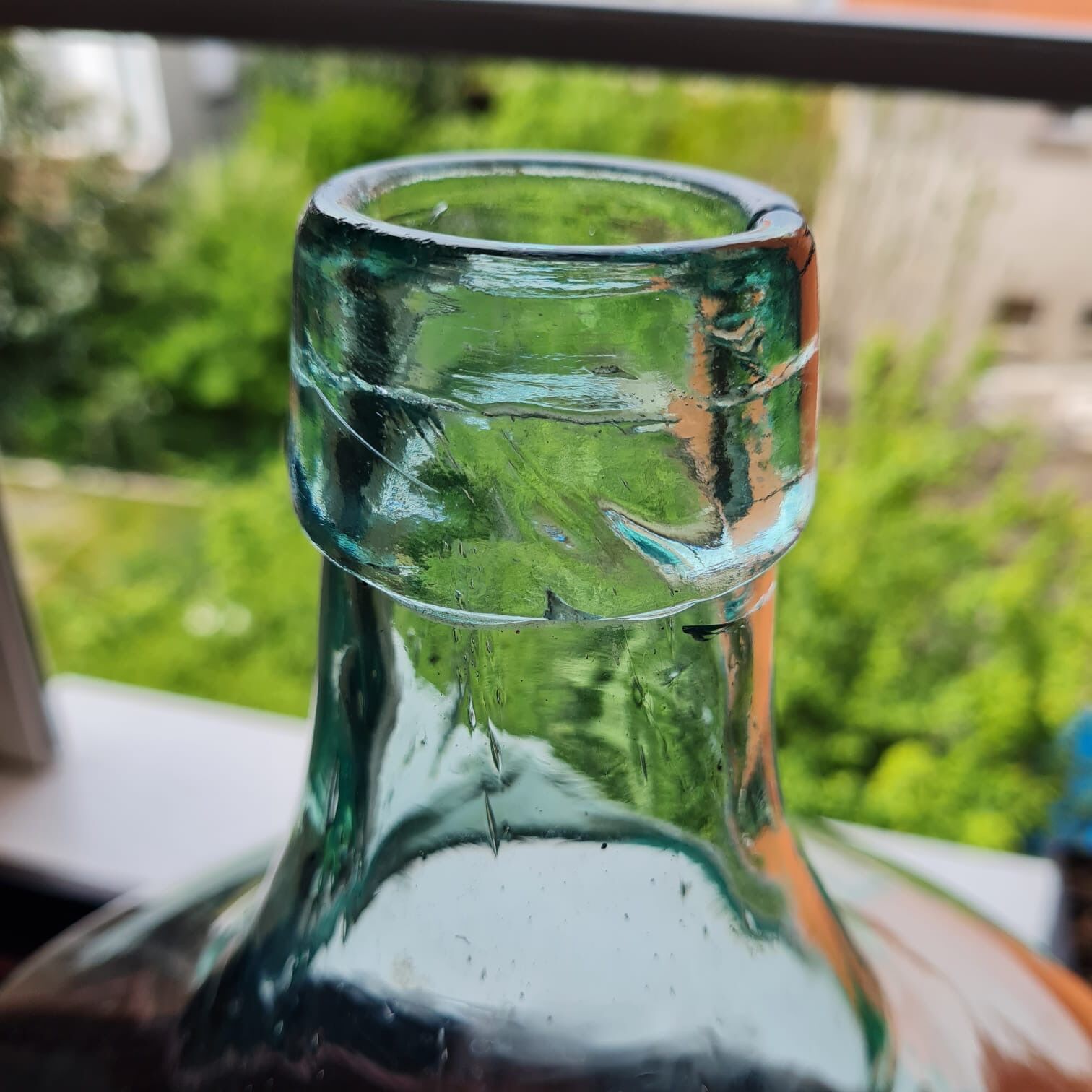 Clear blue demijohn