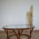 Rattan table and glass