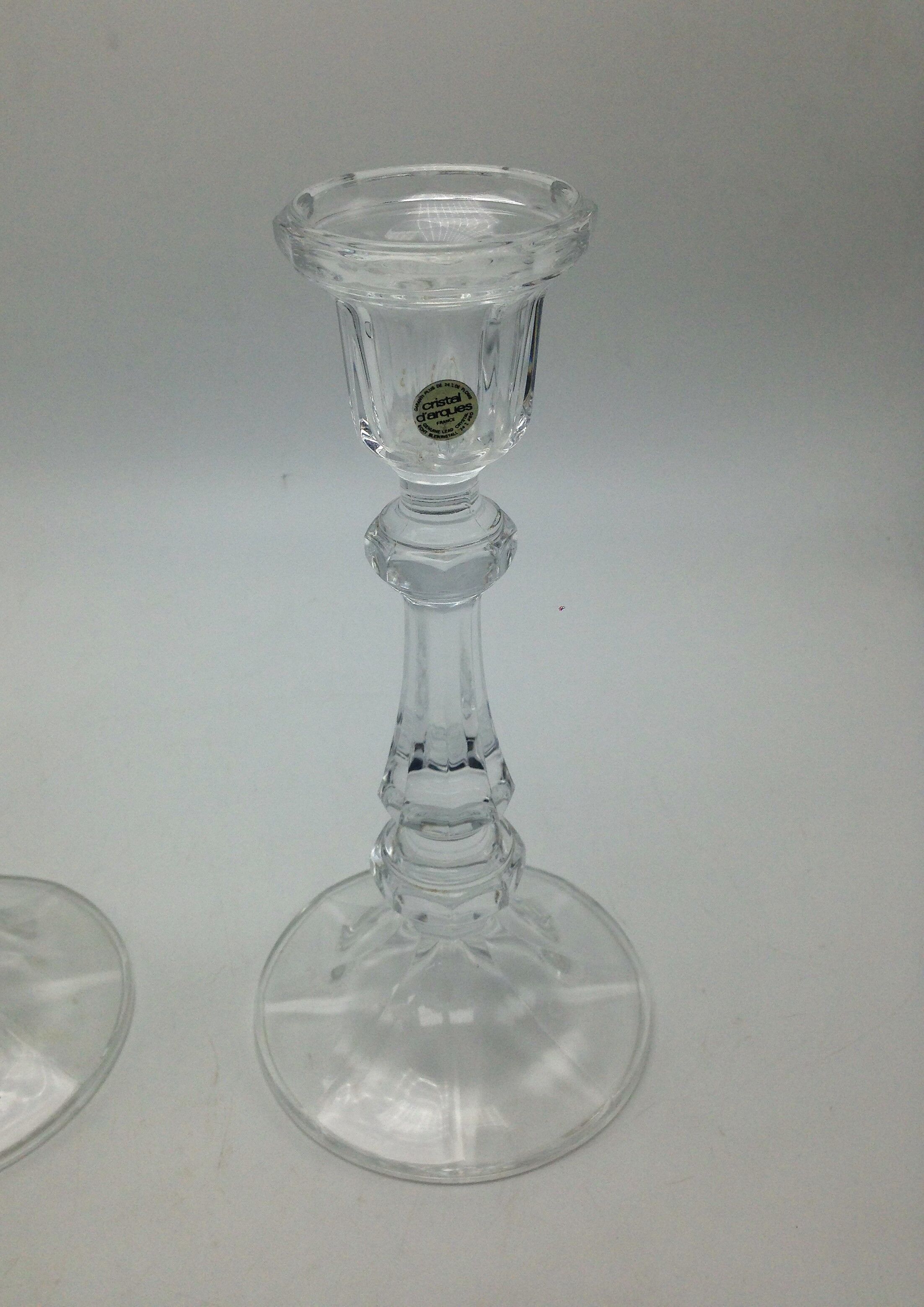 Pair of candlesticks in d'Arques crystal