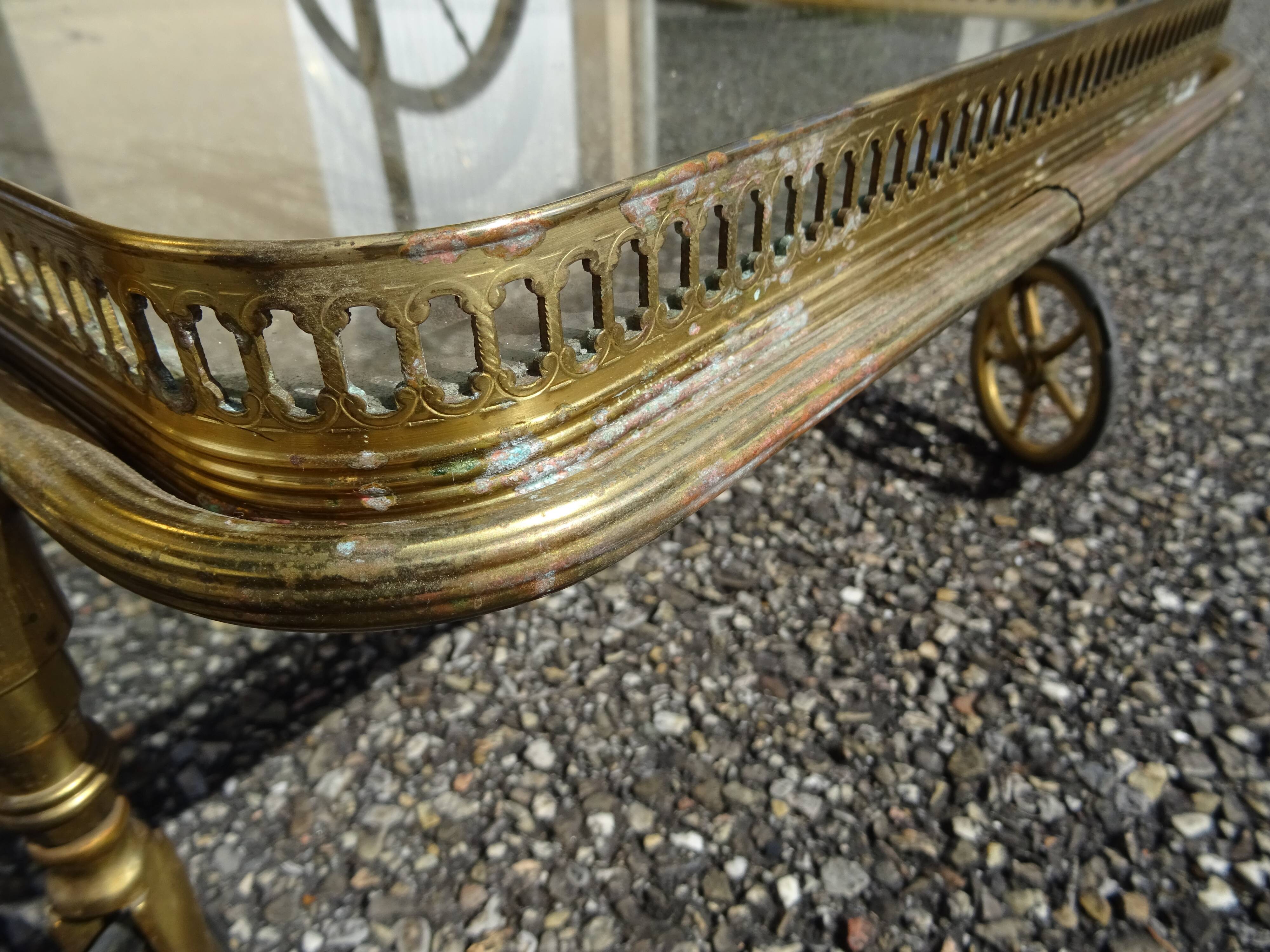 Rolling serving table in neo-classical Louis XVI style.