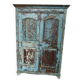 Ancienne armoire de Shekhawati en teck birman