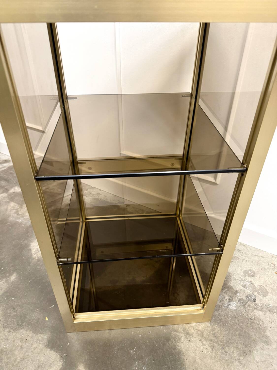 70s console smoked glass